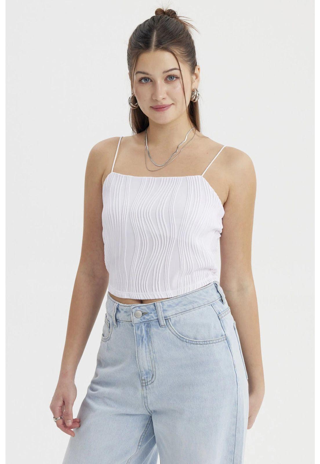 Polera Mujer Pabilo Textura Blanco-0