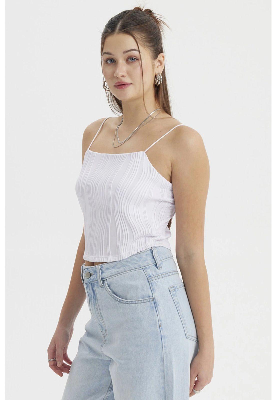 Polera Mujer Pabilo Textura Blanco-1