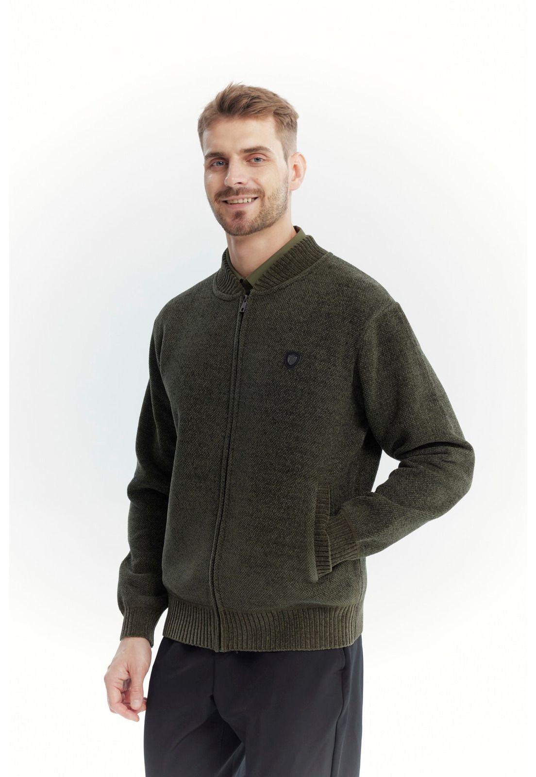 Sweater Hombre Cuello Con Cierre Verde - ll-1