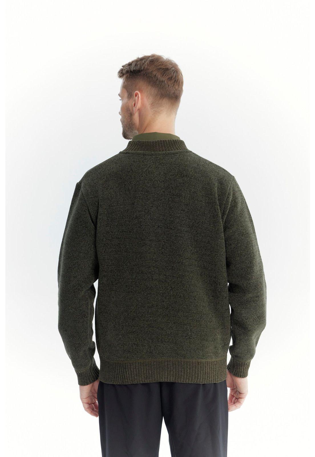 Sweater Hombre Cuello Con Cierre Verde - ll-2