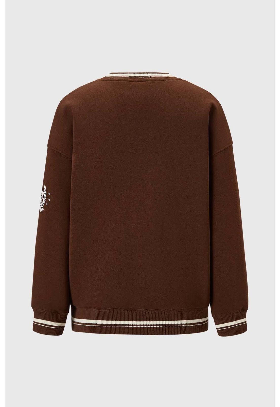 Polerón Niña Oversize Print Café-1