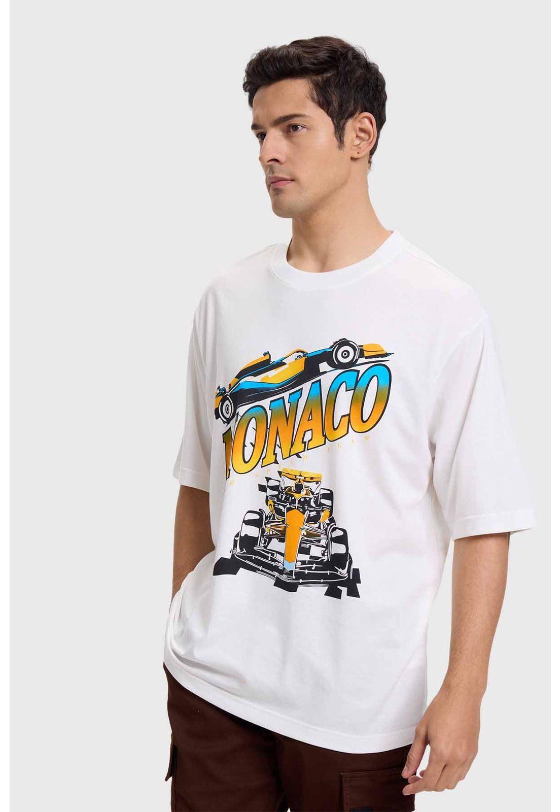 Polera Hombre Racing Oversize Blanco-1