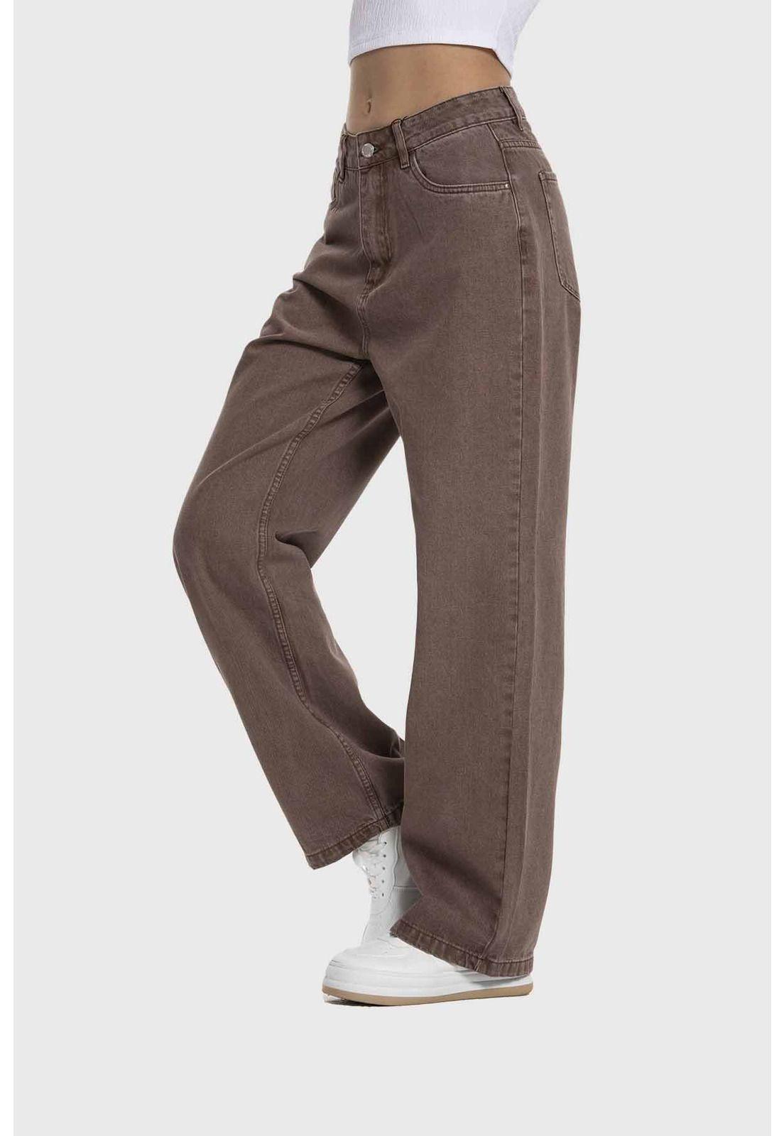 Jeans Mujer Calce Recto Classic Washed Chocolate-1