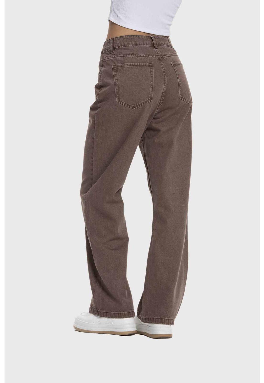 Jeans Mujer Calce Recto Classic Washed Chocolate-2