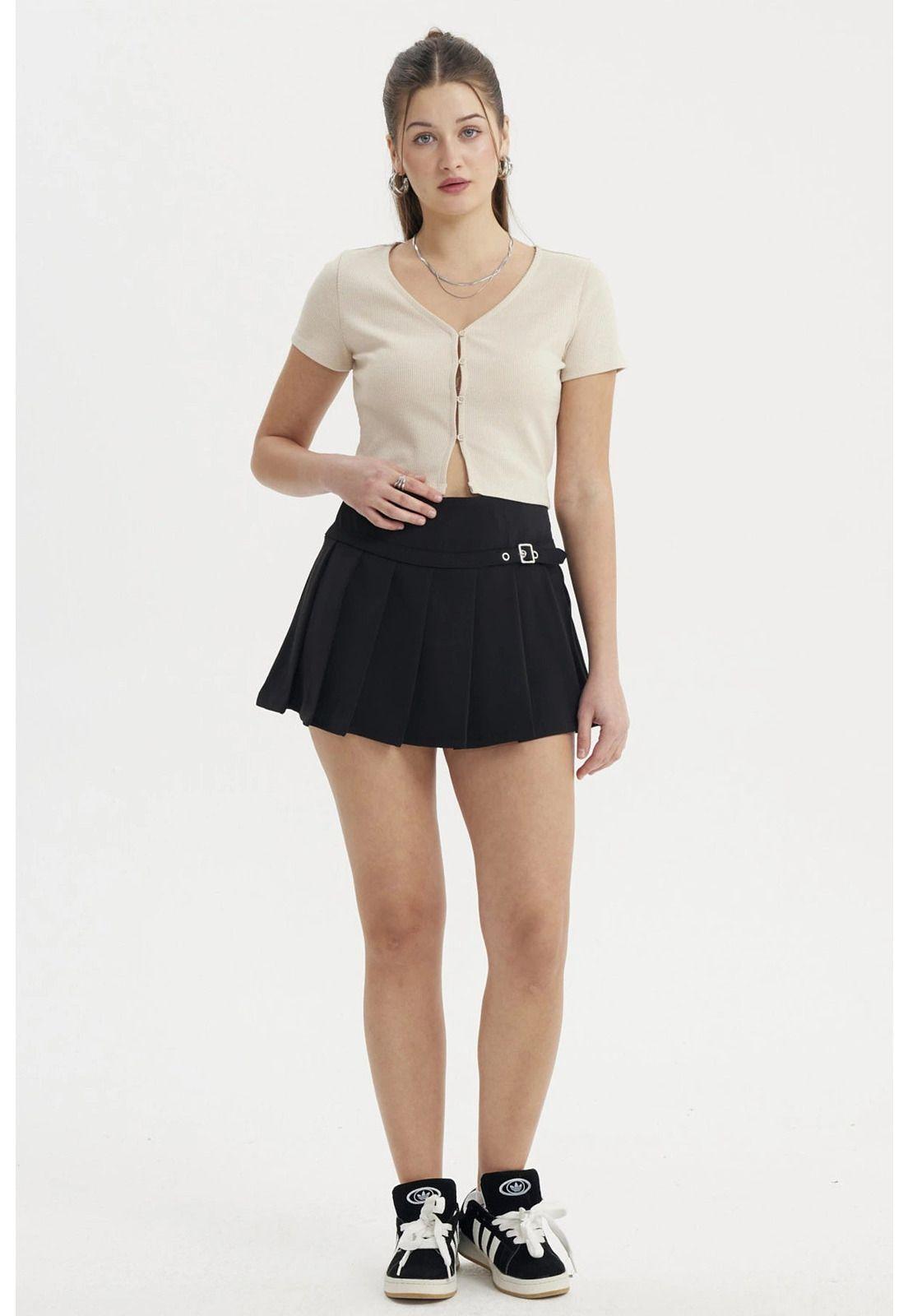 Polera Mujer Rib Abotonada Beige Claro-3