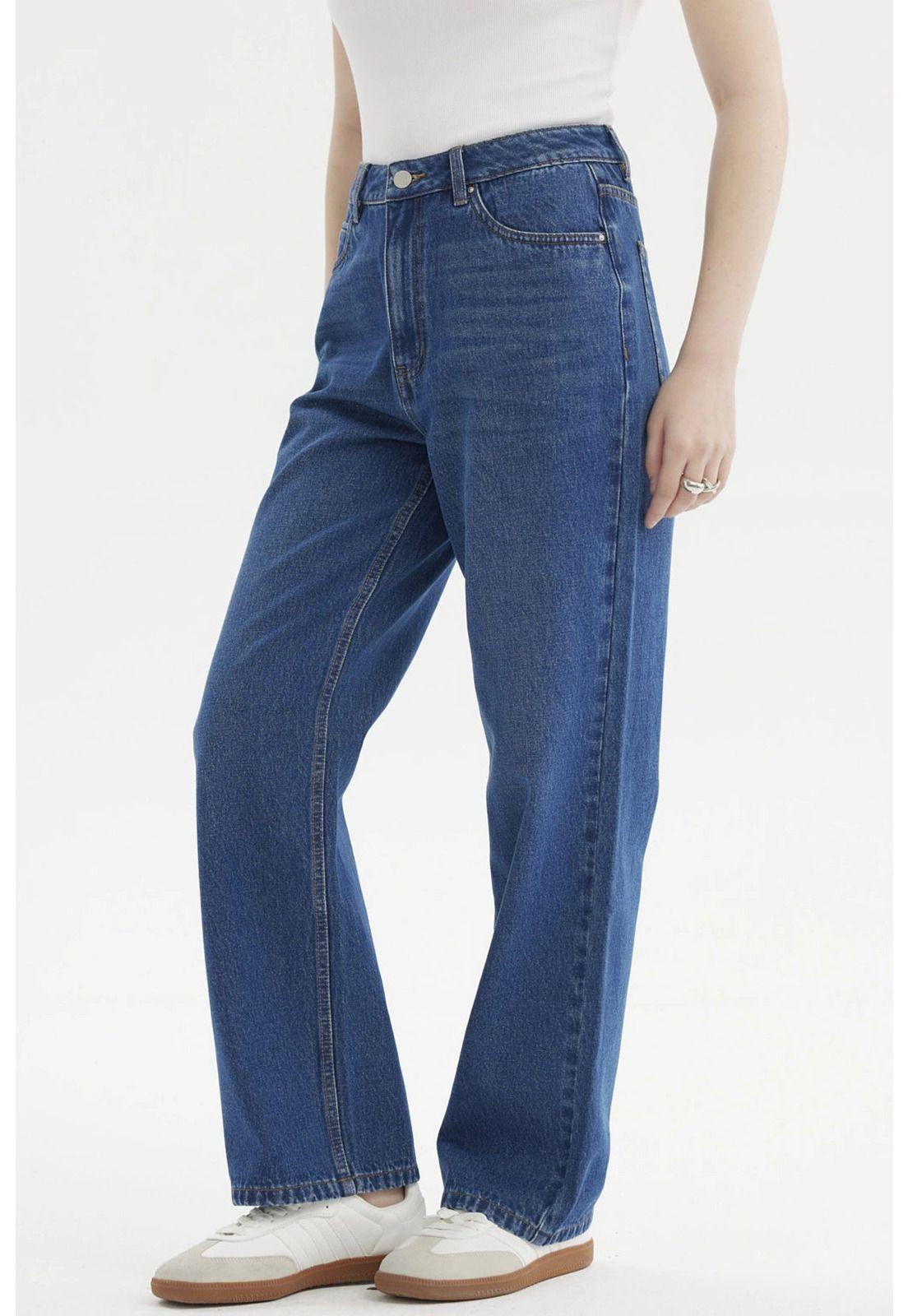 Jeans Mujer Cami Calce Recto Azul Oscuro-1