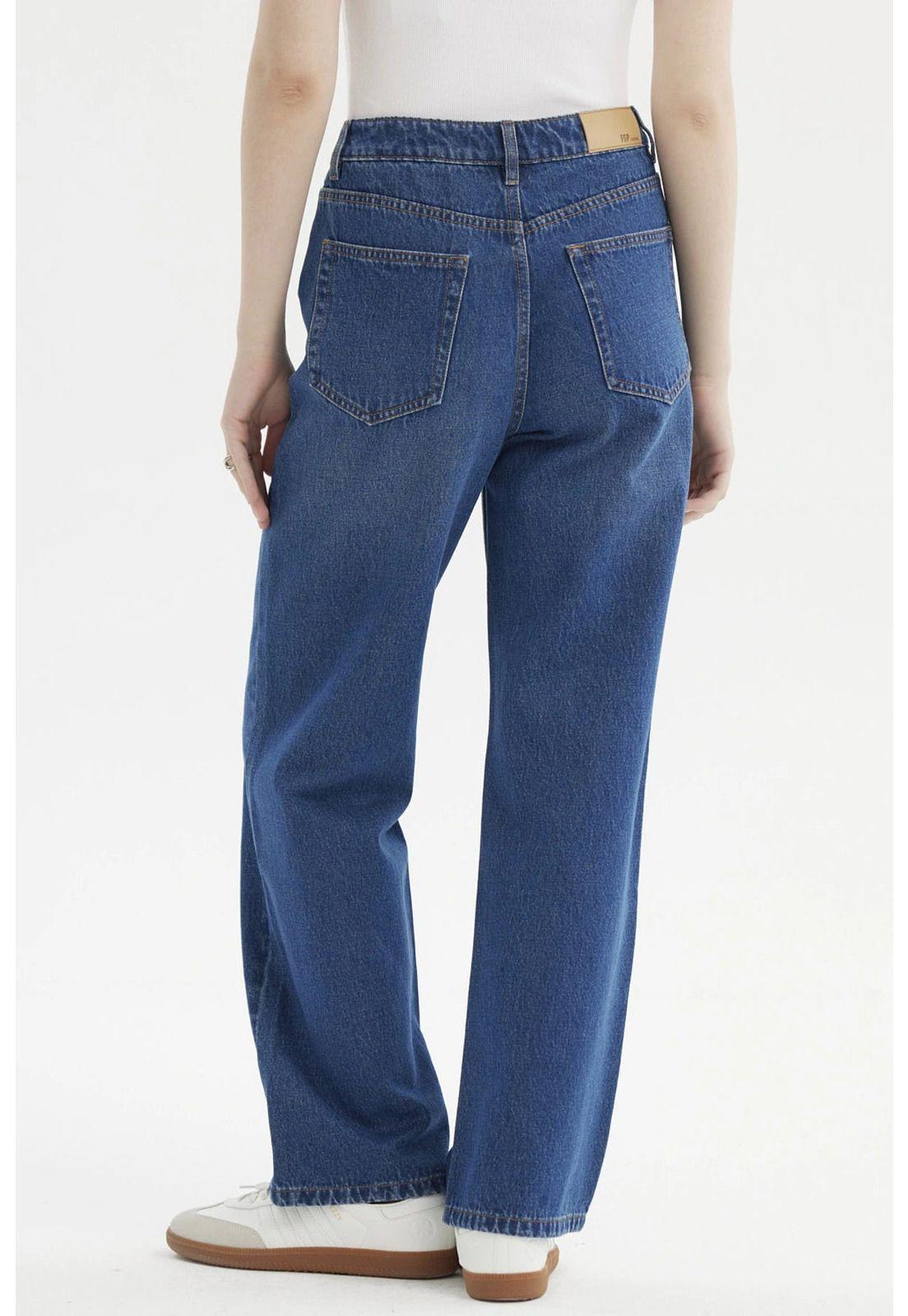 Jeans Mujer Cami Calce Recto Azul Oscuro-2