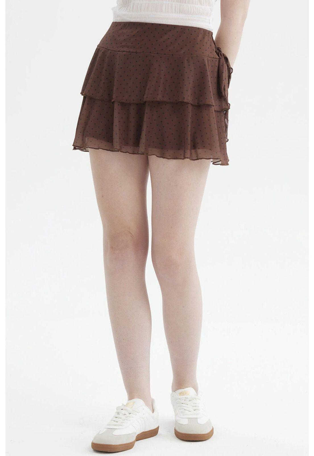 Short Mujer Vuelos Con Lazo Café Oscuro-0