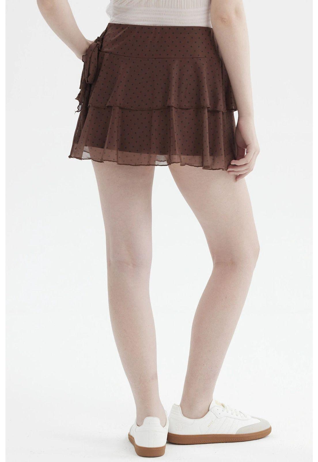 Short Mujer Vuelos Con Lazo Café Oscuro-2