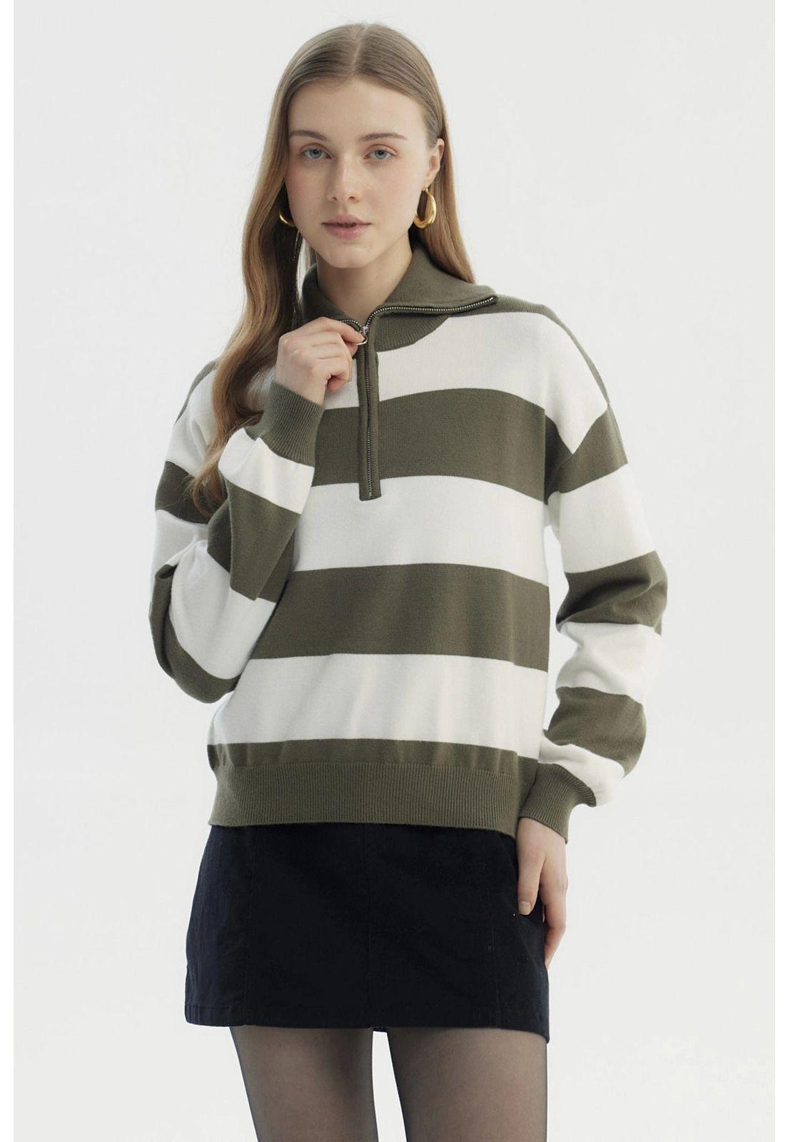 Sweater Mujer Juvenil Verde Militar - ll-0