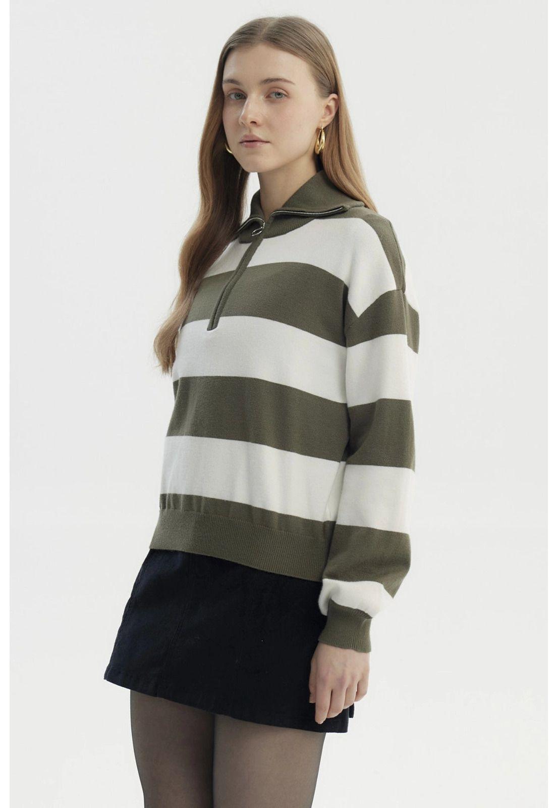 Sweater Mujer Juvenil Verde Militar - ll-1
