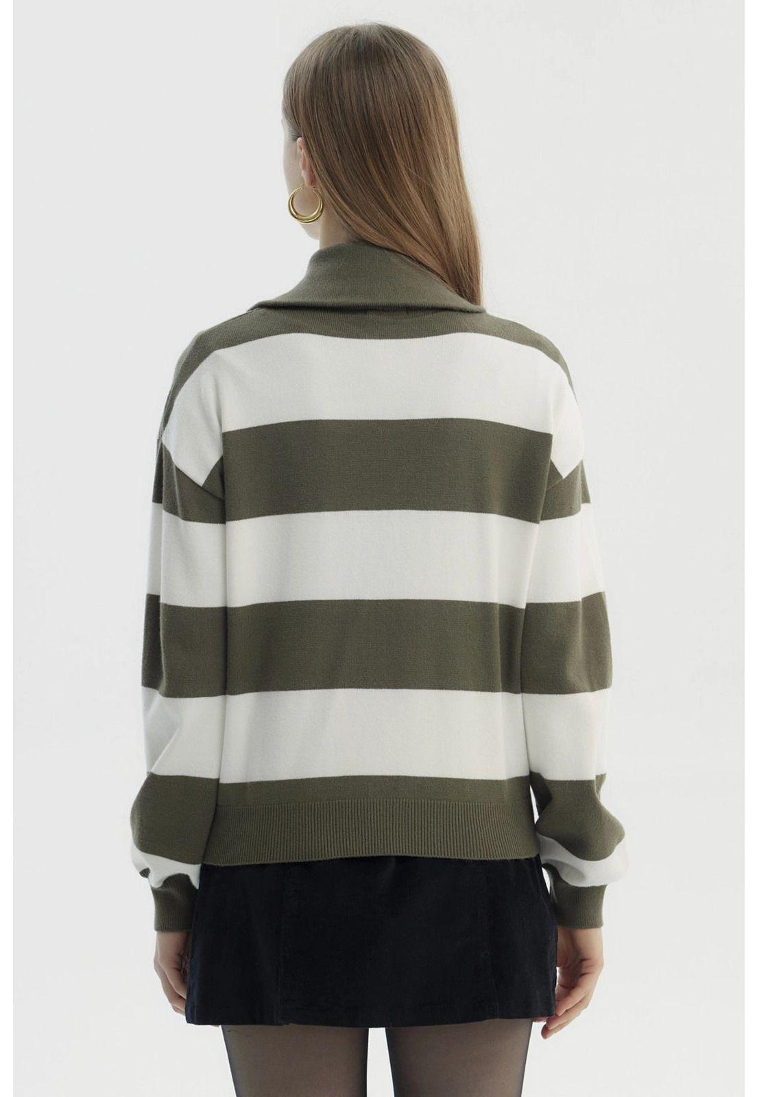Sweater Mujer Juvenil Verde Militar - ll-2
