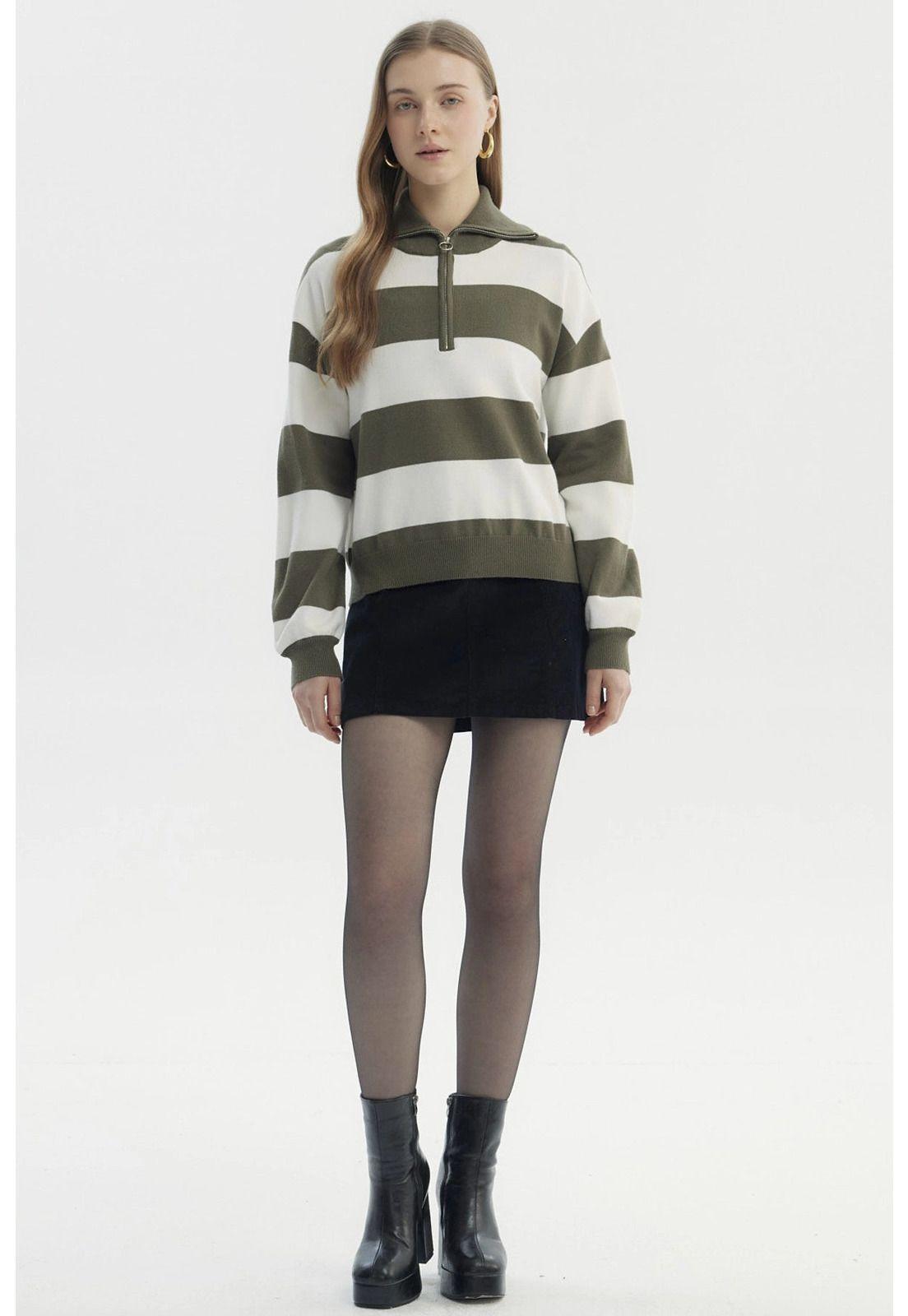 Sweater Mujer Juvenil Verde Militar - ll-3