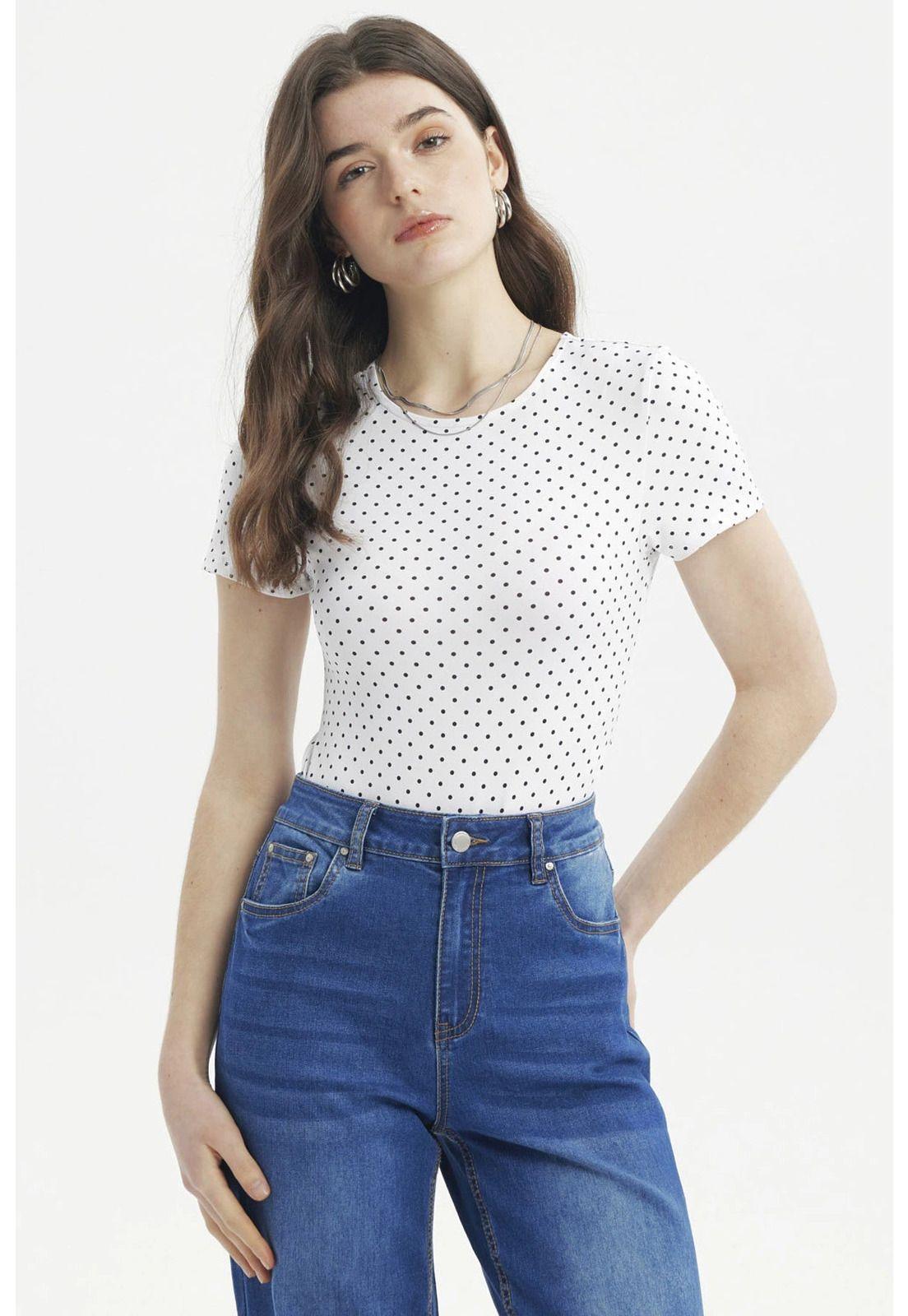 Polera Mujer Ajustado Blanco-0