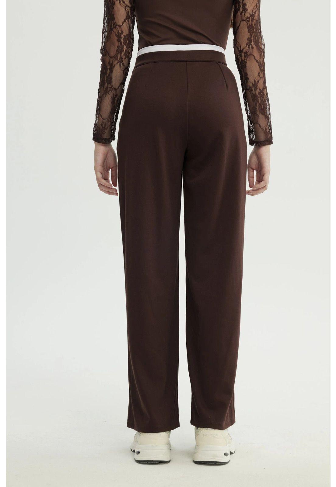 Pantalón Mujer Wide Leg Café - V-2