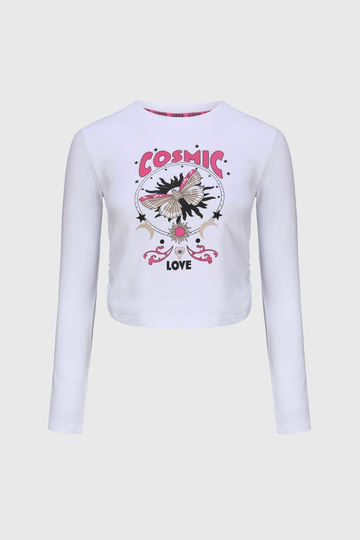 Polera Niña Recogido Fijo Blanco-0