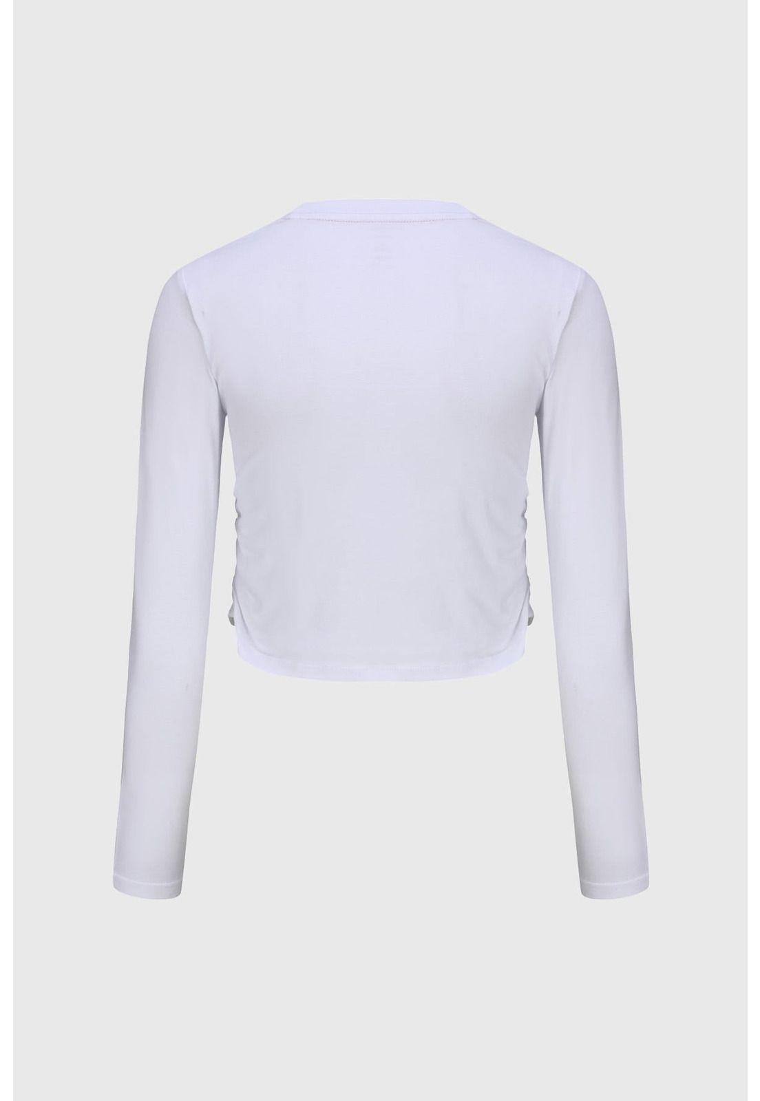 Polera Niña Recogido Fijo Blanco-1