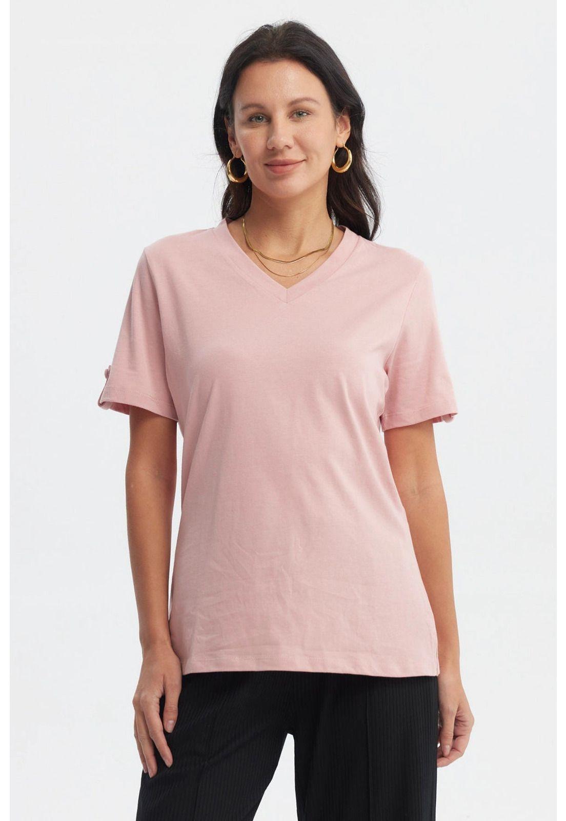 Polera Mujer Casual Palo Rosa-0