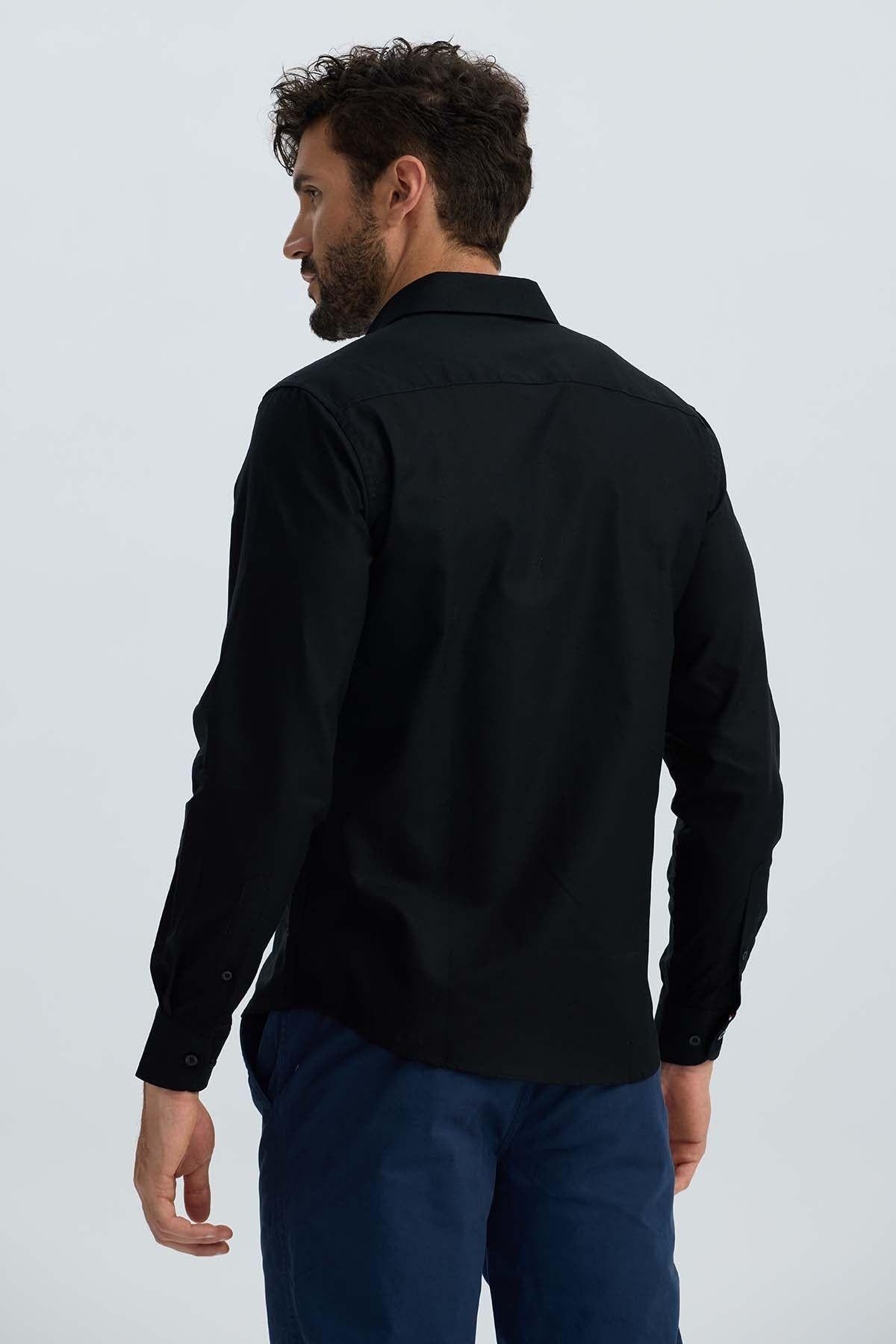 Camisa Hombre Oxford Premium Negro-2