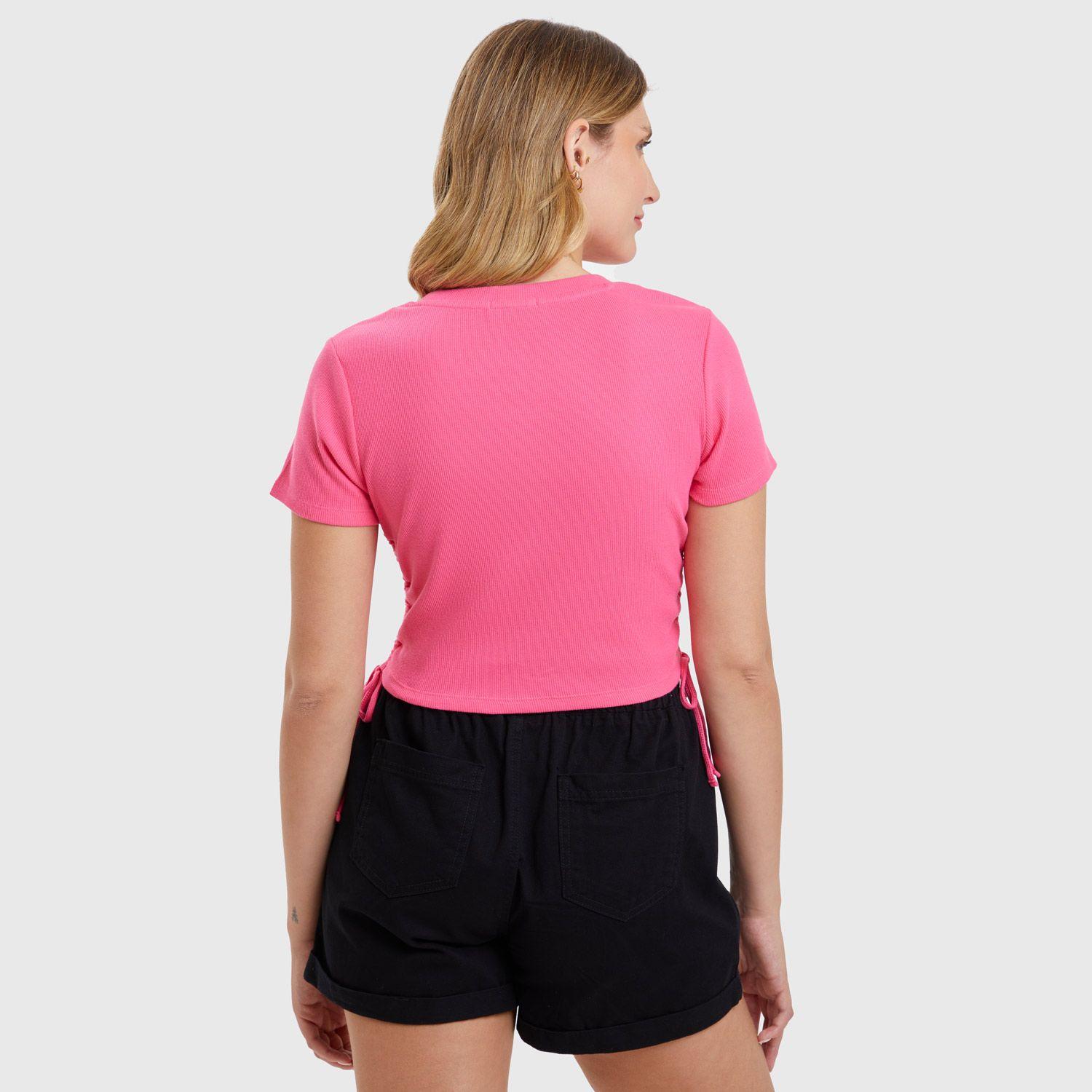 Polera Frunces Fucsia Mujer-2
