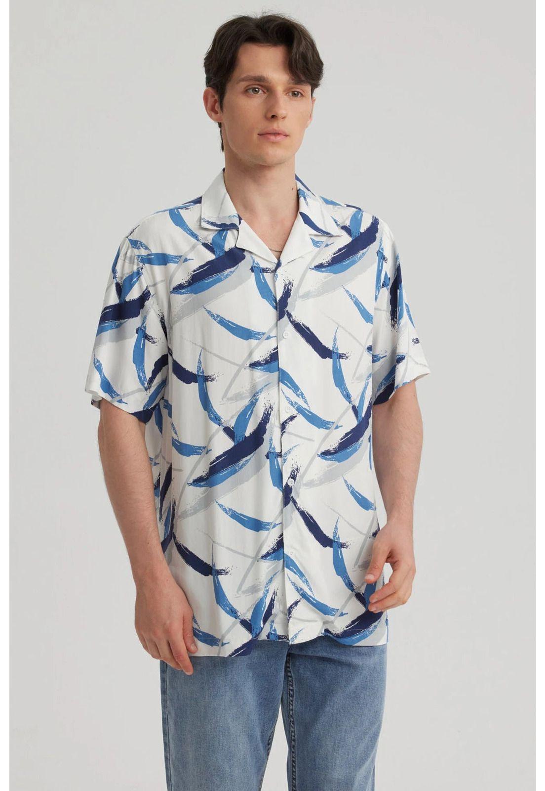 Camisa Hombre Rapport Azul - lll-0