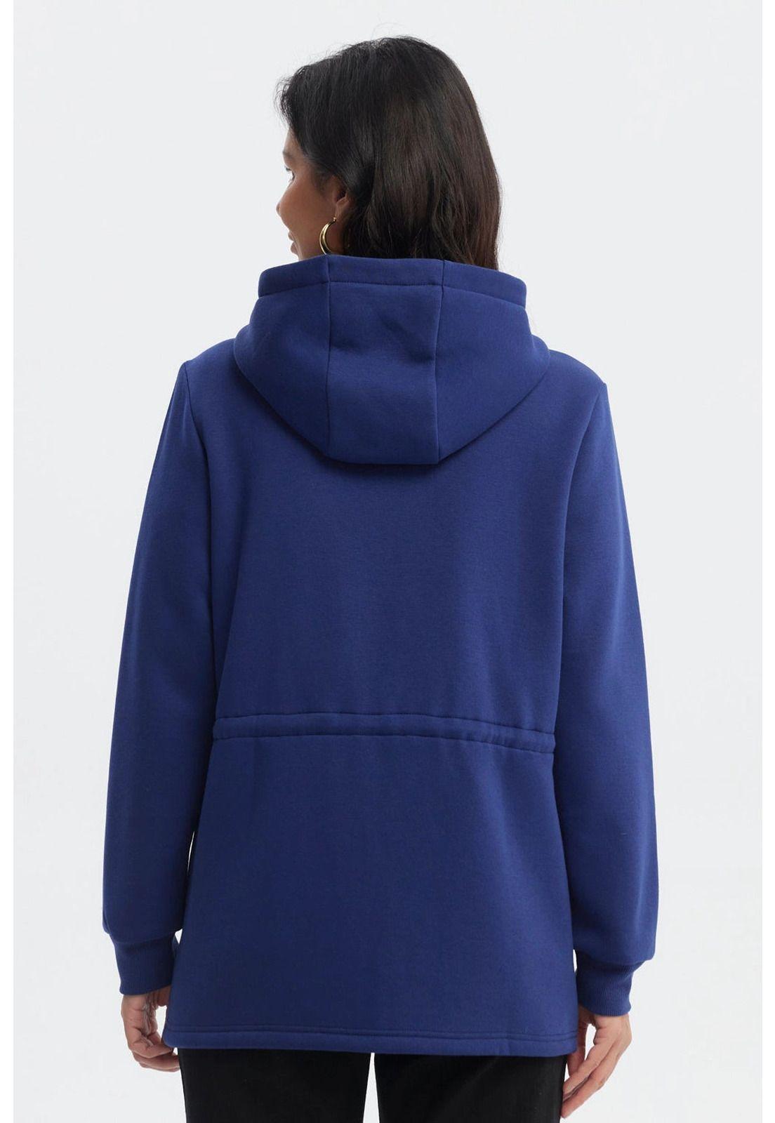 Polerón Mujer Capucha Azul Oscuro-2
