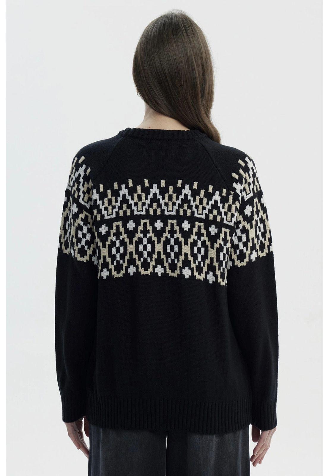 Sweater Mujer Slim Cuello Alto Negro - ll-2