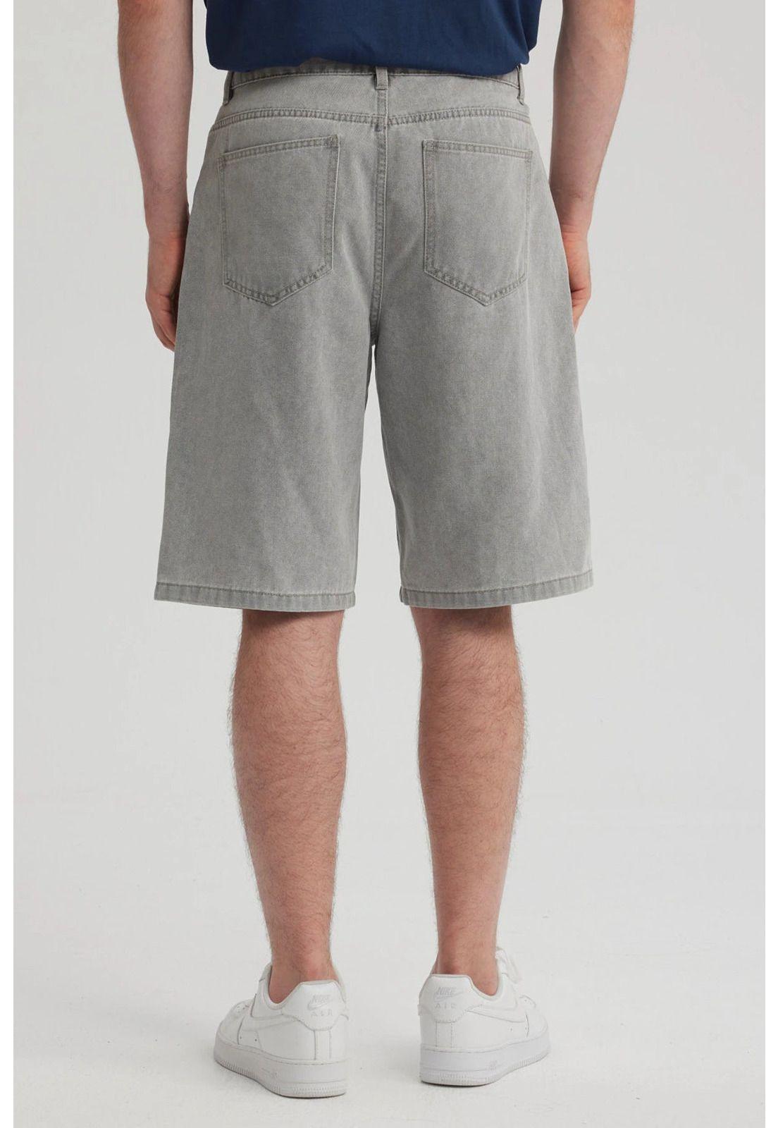 Bermuda Hombre Bolsillo Gris Claro-2
