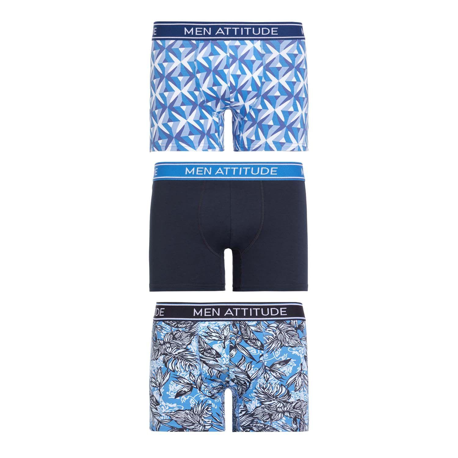 Boxer Liso Tripack Azul Hombre-0