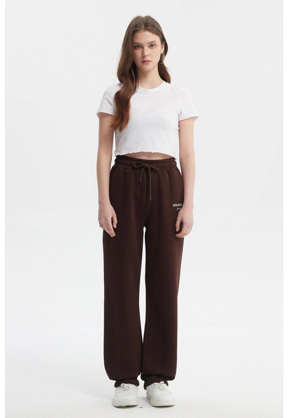 Pantalón Buzo Mujer Jogger Café - ll-3