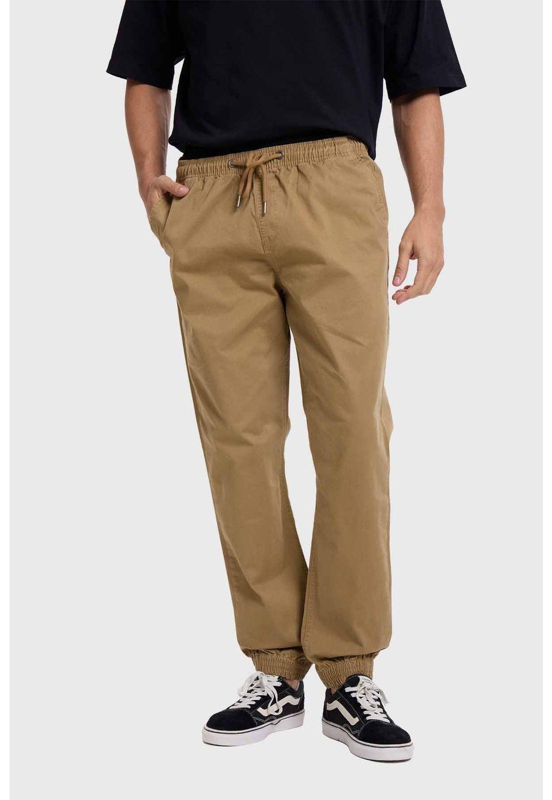 Pantalón Hombre Jogger Twill Camel-0