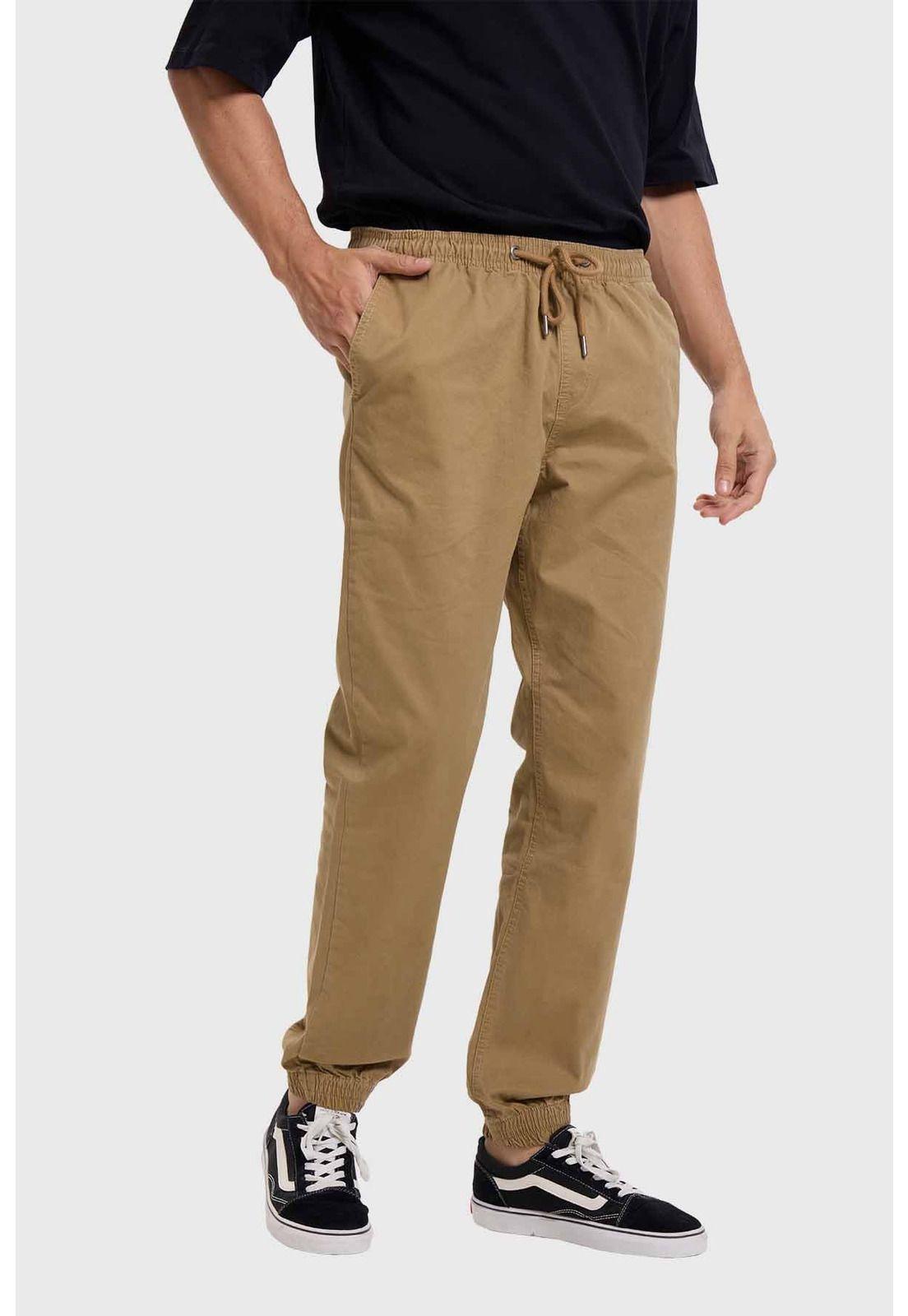 Pantalón Hombre Jogger Twill Camel-1