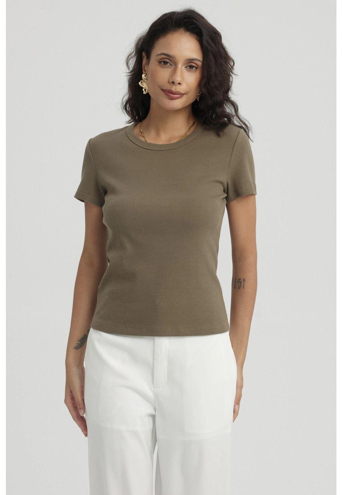 Polera Mujer Básico Lisa Verde Olivo-0