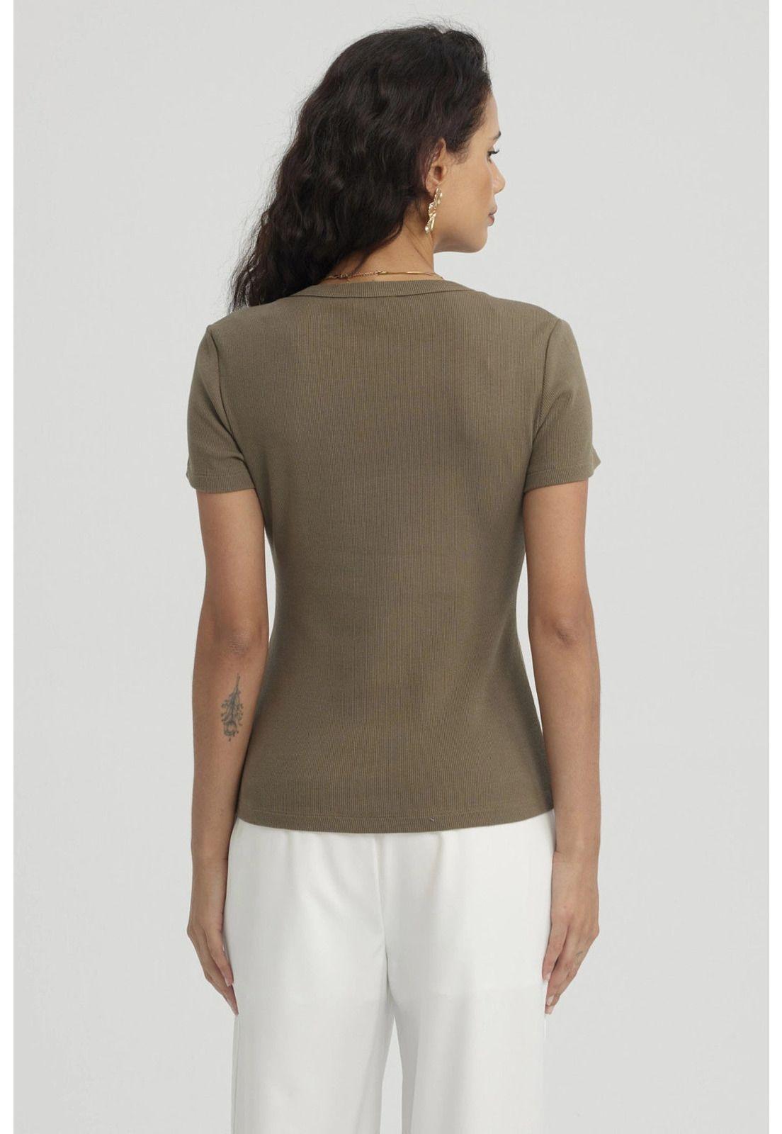 Polera Mujer Básico Lisa Verde Olivo-2