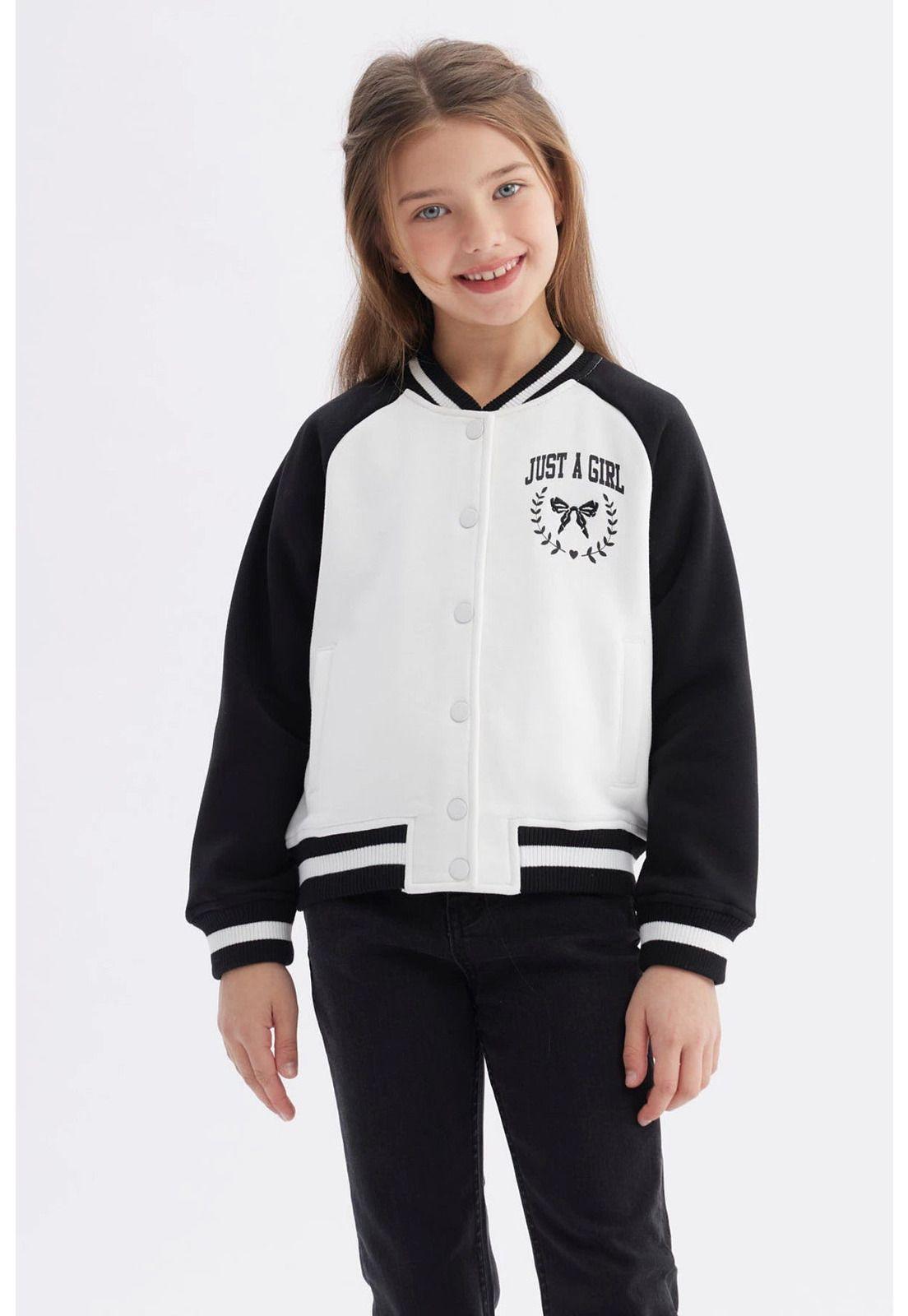 Chaqueta Niña Bomber Negro - ll-0
