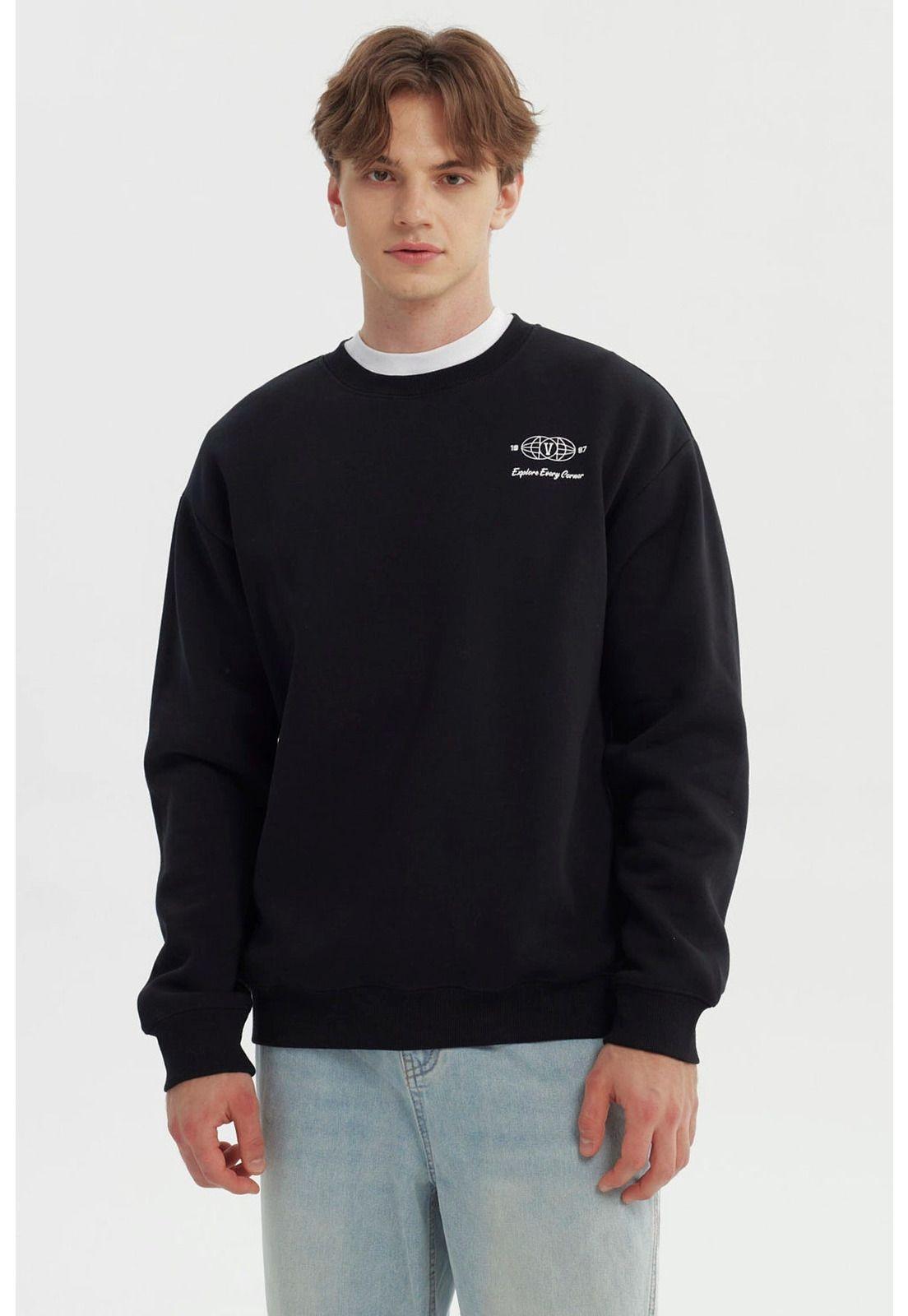 Polerón Hombre Slim Negro - Xll-0