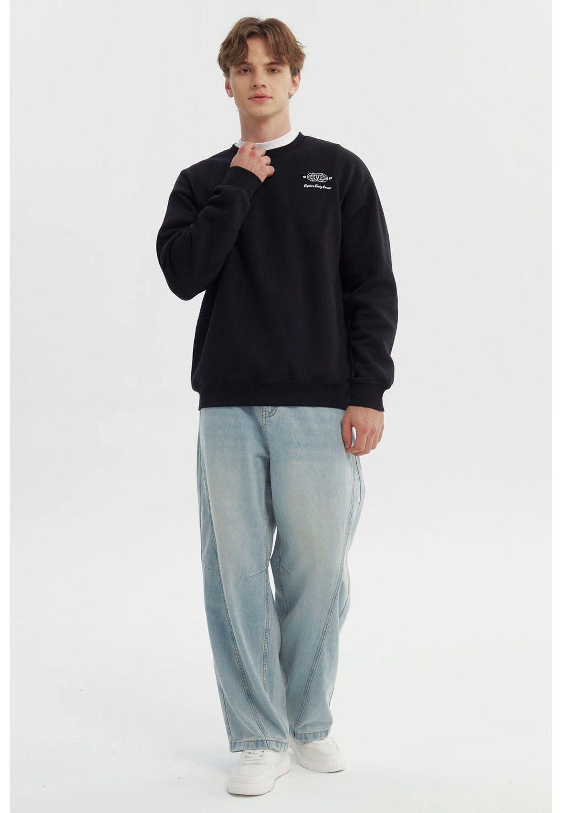 Polerón Hombre Slim Negro - Xll-3