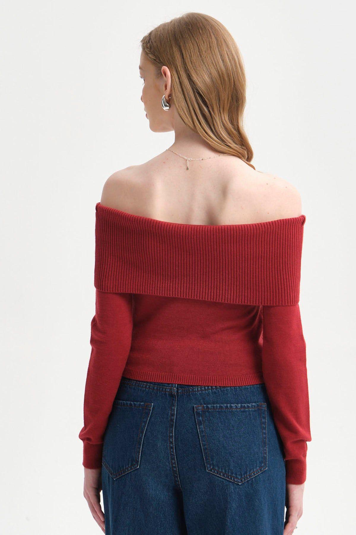 Sweater Mujer Bardot Burdeo-2