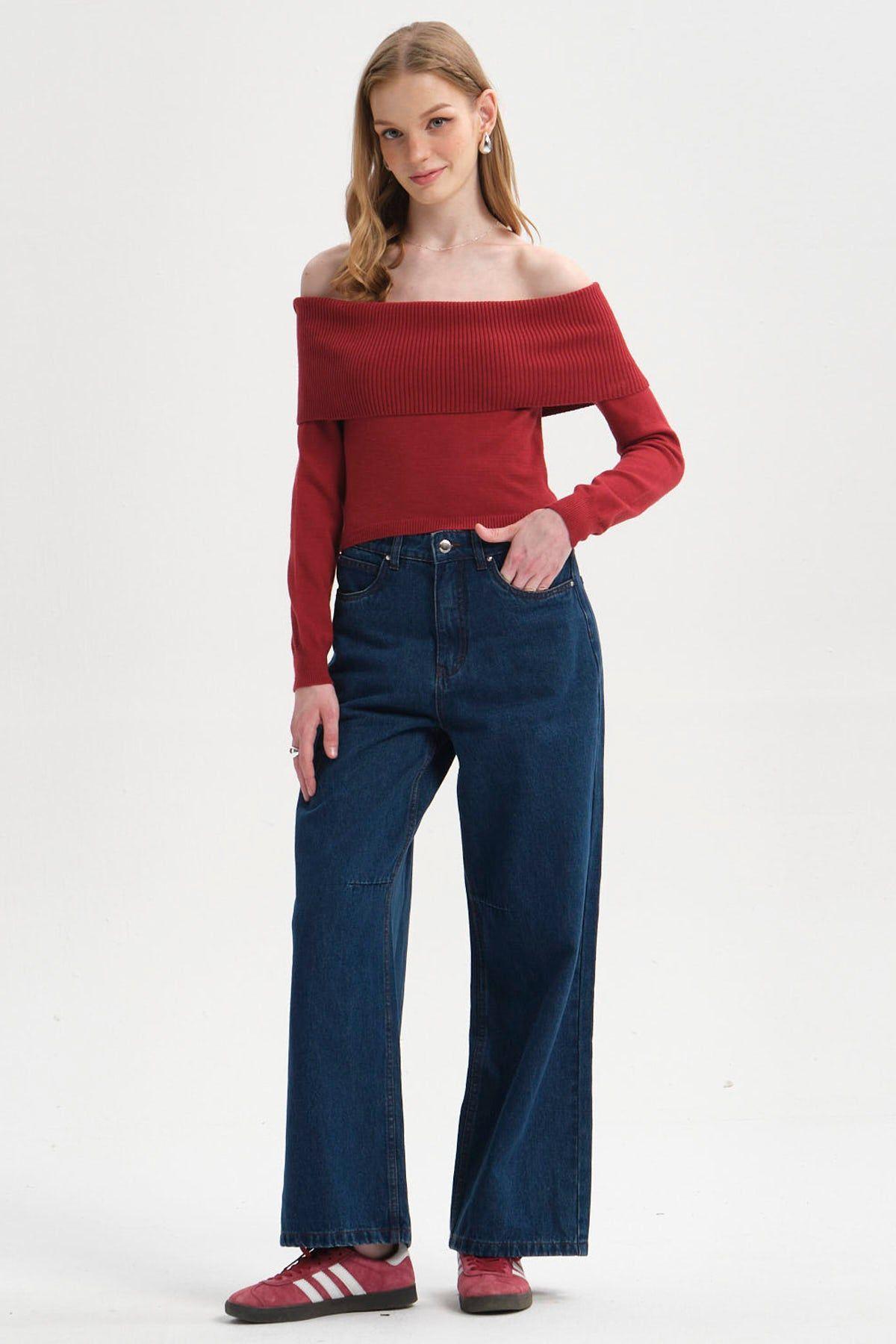 Sweater Mujer Bardot Burdeo-3