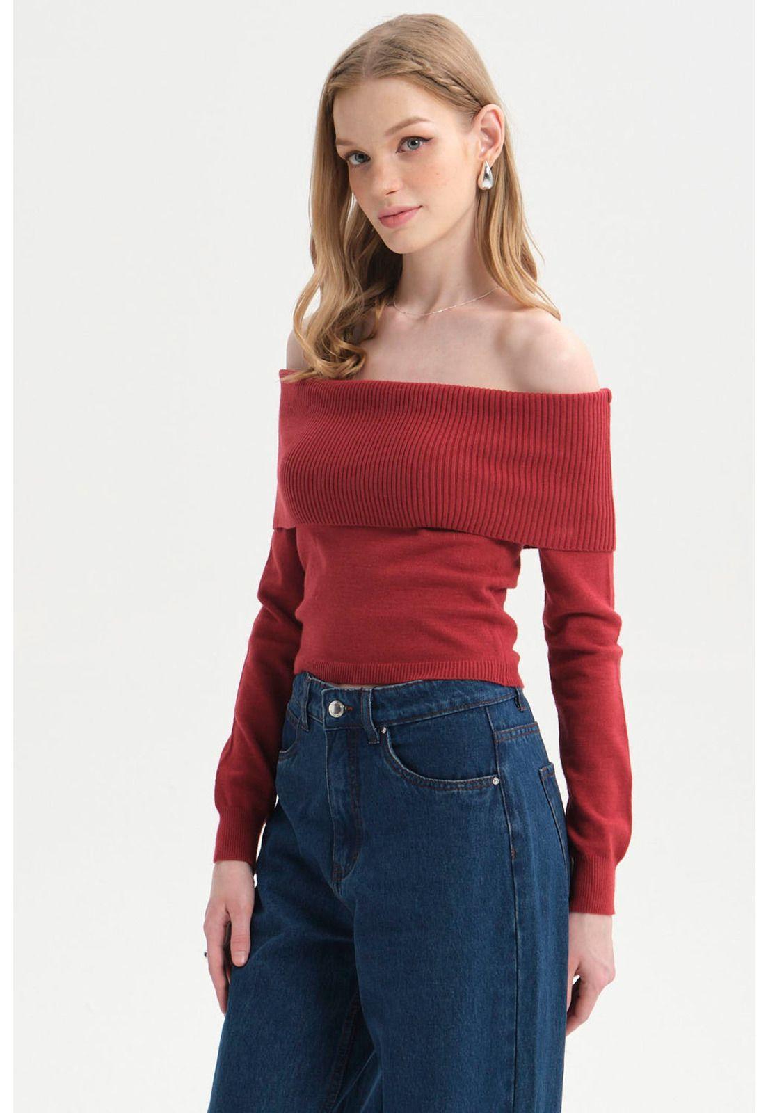 Sweater Mujer Bardot Burdeo-1