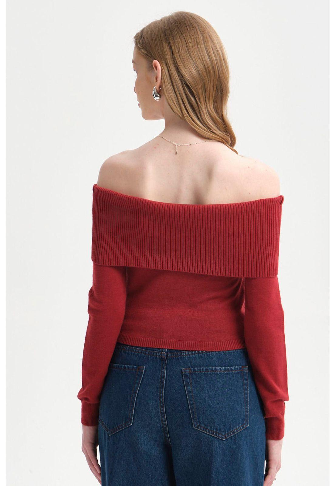 Sweater Mujer Bardot Burdeo-2
