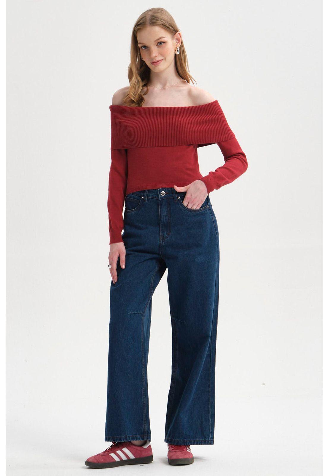 Sweater Mujer Bardot Burdeo-3