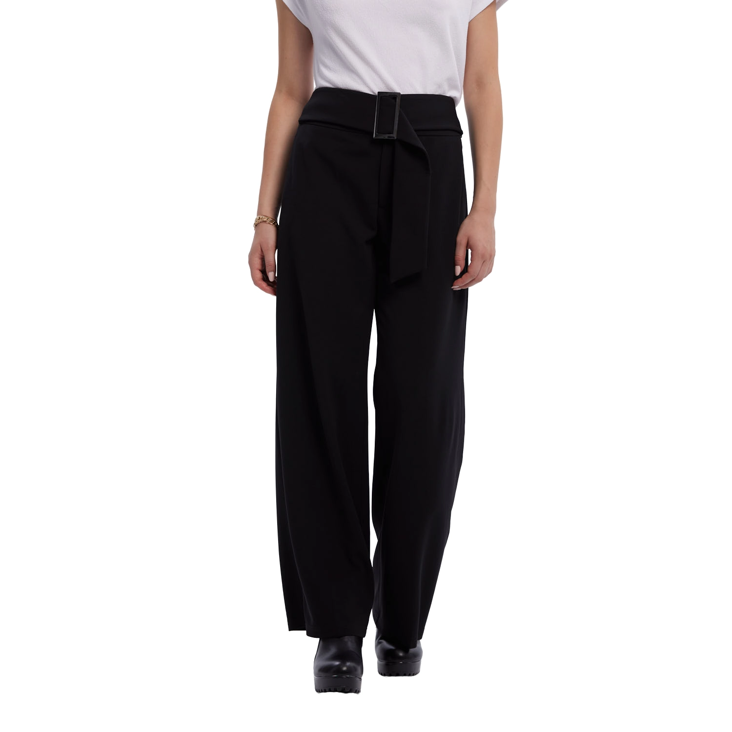 Pantalón Mujer Sastrero Con Cinturón Negro-0