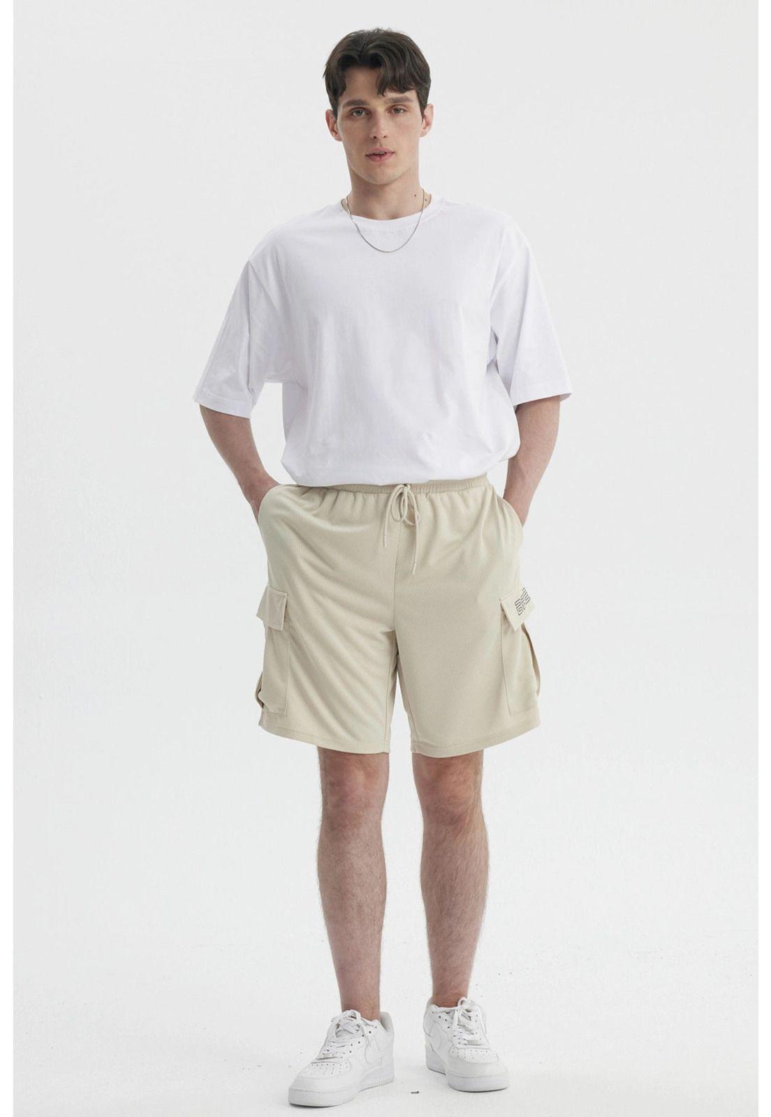 Bermuda Hombre Calce Recto Beige-3