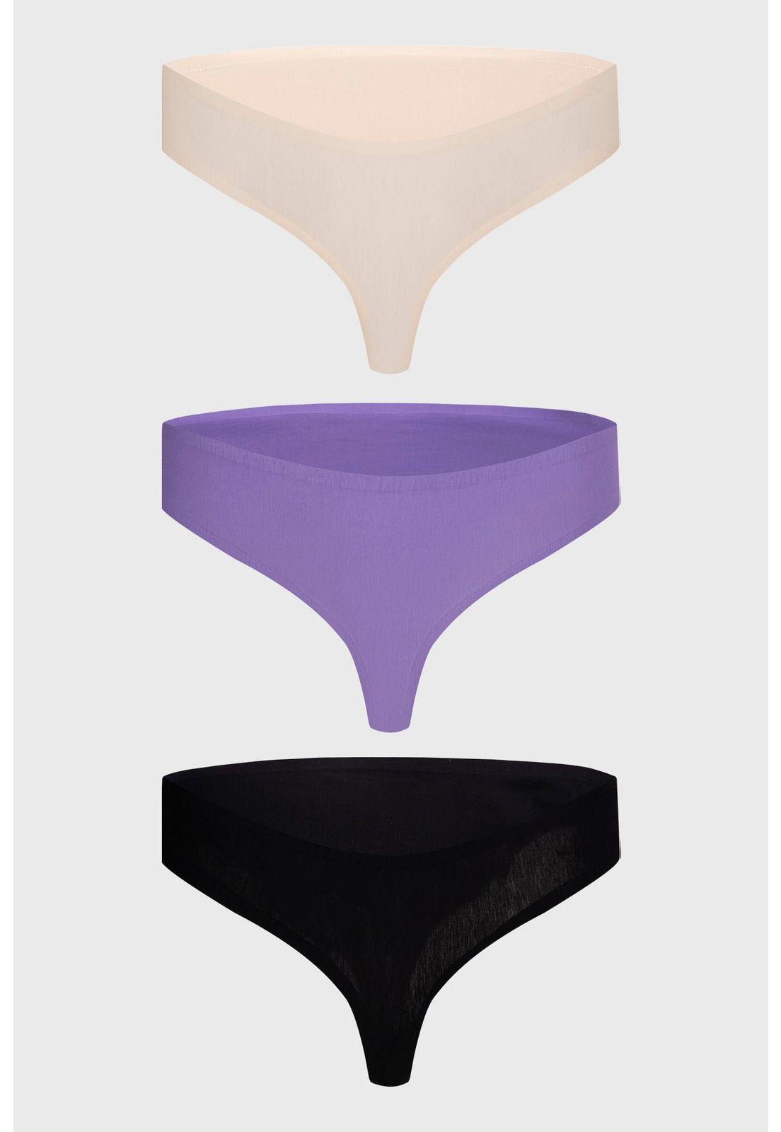 Calzón Mujer Colaless Tripack Liso Crudo-0