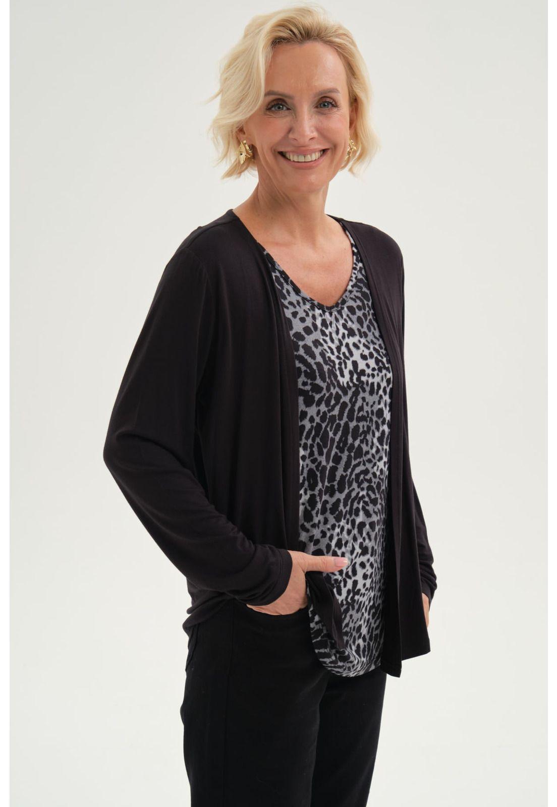 Polera Mujer Tapado Print Negro-1