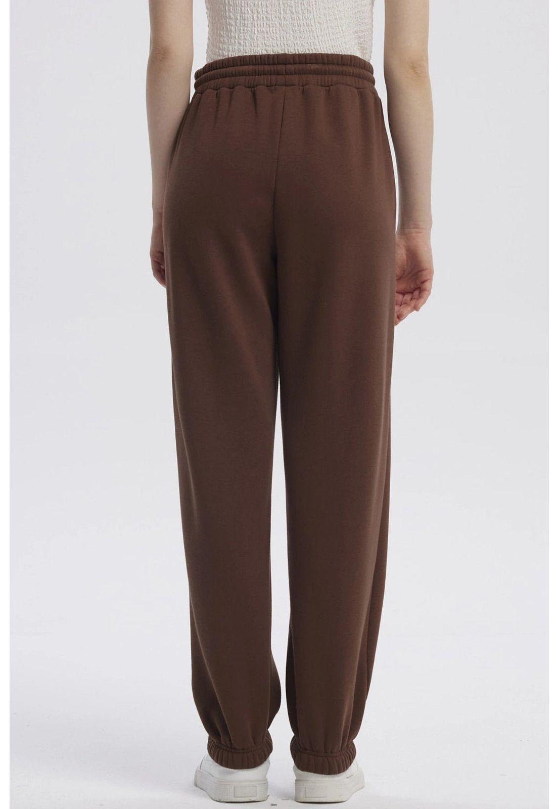 Pantalón Buzo Mujer Jogger Café Oscuro-2