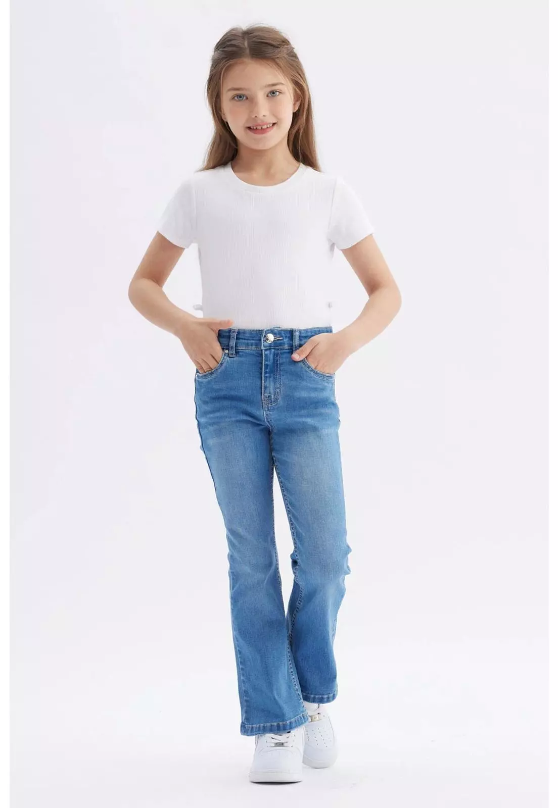 Jeans Niña Flare Azul Claro-3