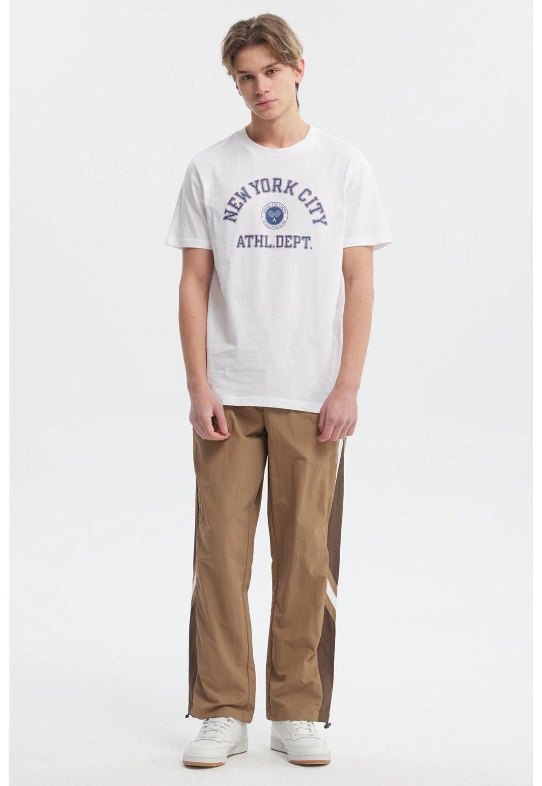 Polera Hombre College Print Blanco-3