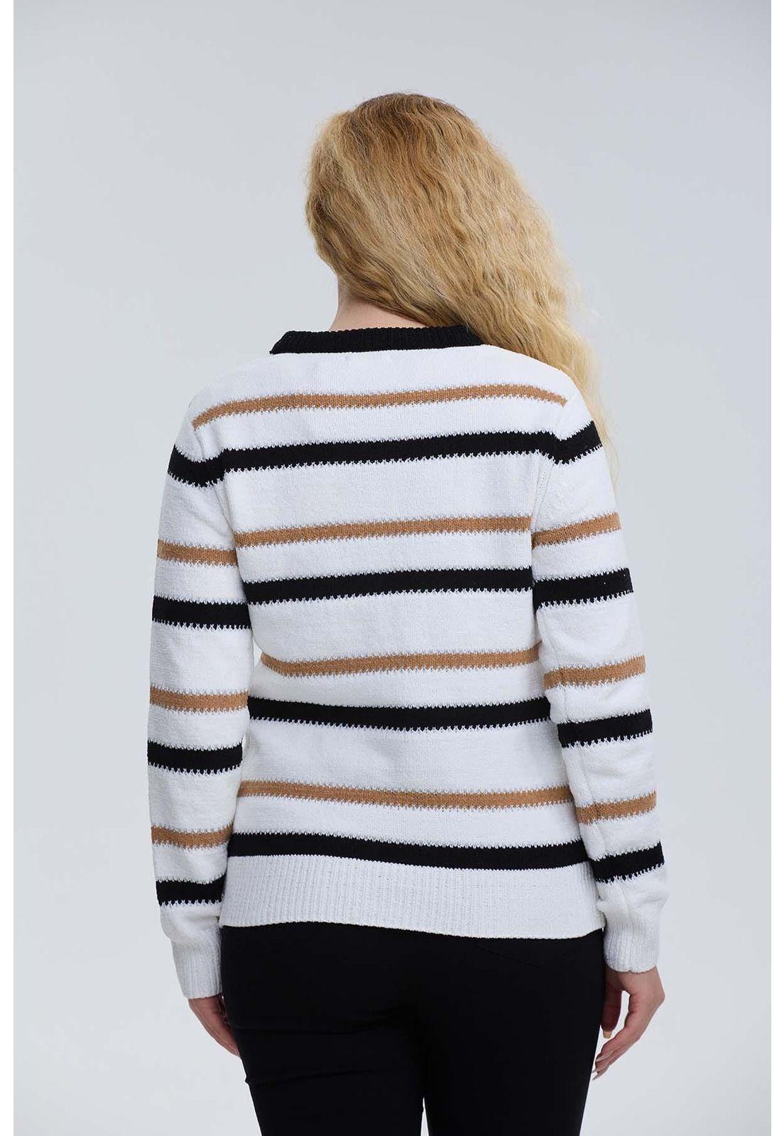Sweater Mujer Bloques Crudo-2